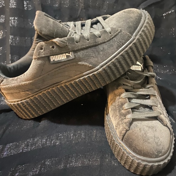 Puma women’s gun metal velvet grey platform Fenty by Rihanna - Picture 11 of 16